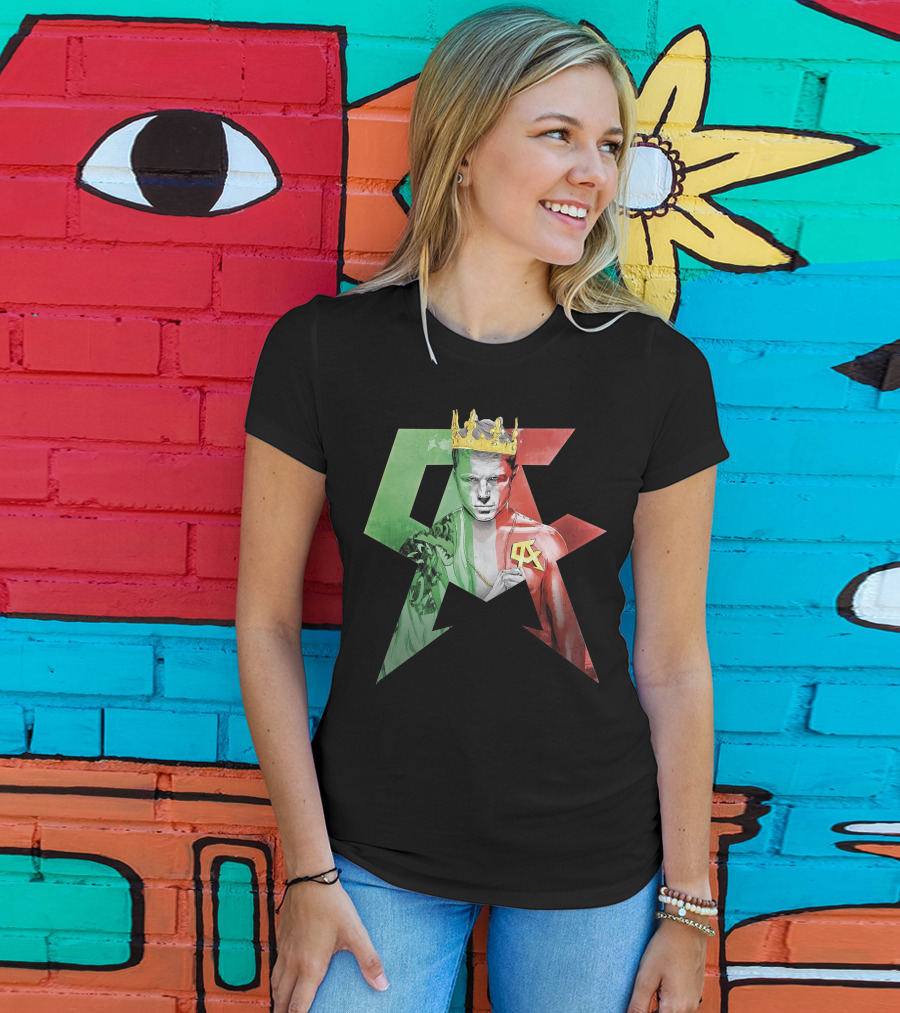Canelo Champion King In Mexican Flag Colors With Crown And CA T-Shirt