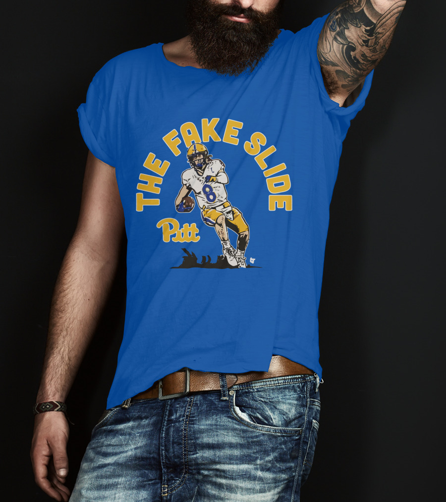 Pitt Kenny Pickett The Fake Slide Football Action T-Shirt