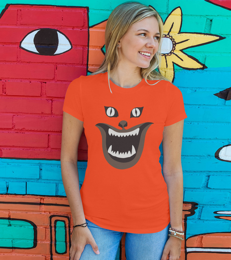 Hausu Cat Face Illustration Iconic Japanese Horror Movie Image T-Shirt