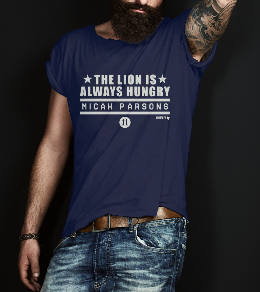 Micah Parsons 11 NFLPA The Lion Is Always Hungry T-Shirt
