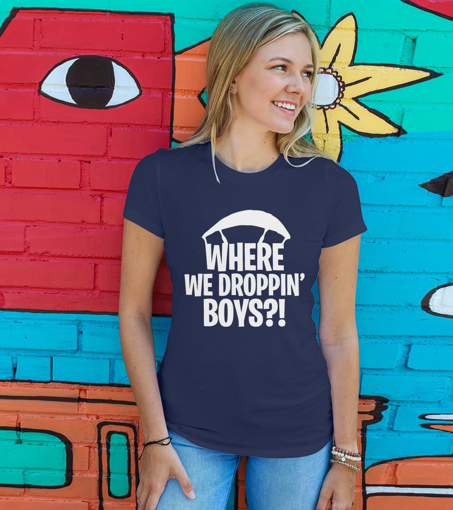 Go All Out Adult Where We Droppin' Boys Parachute T-Shirt