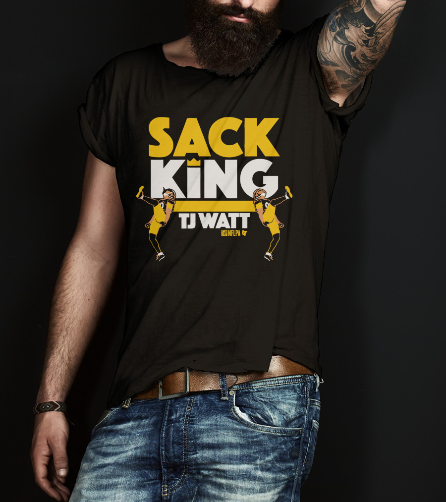 Sack King TJ Watt NFLPA Black And Gold T-Shirt