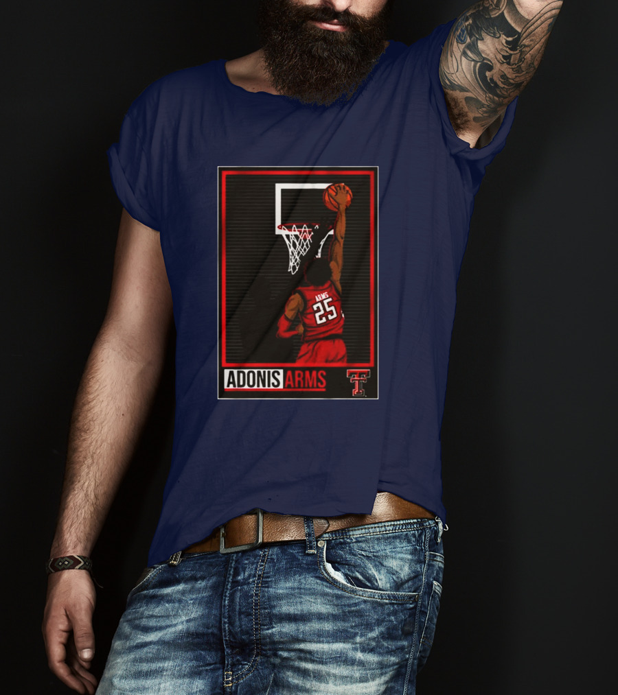 Texas Tech Basketball Adonis Arms Dunking 25 T-Shirt