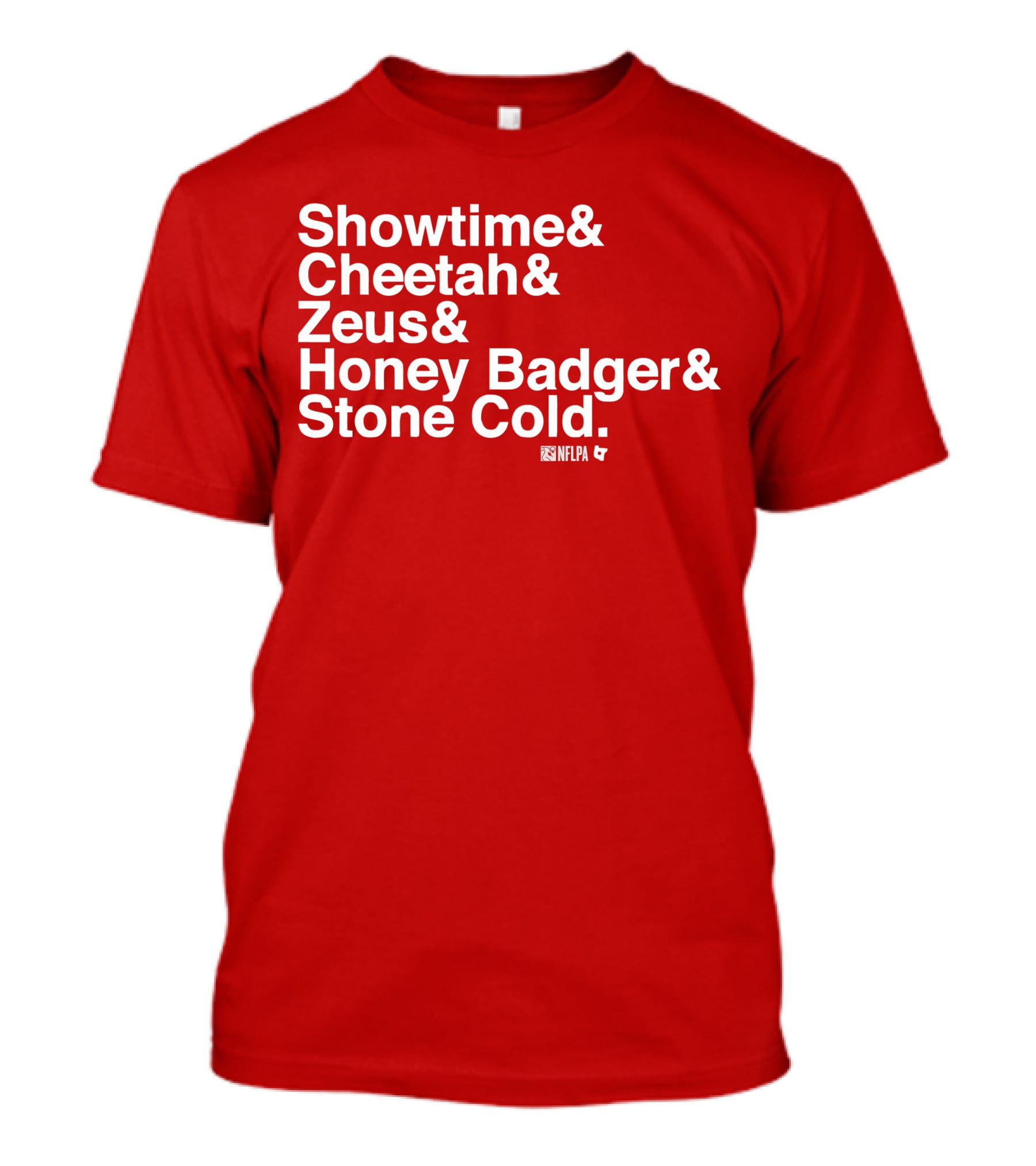 Showtime Cheetah Zeus Honey Badger Stone Cold NFLPA T-Shirt