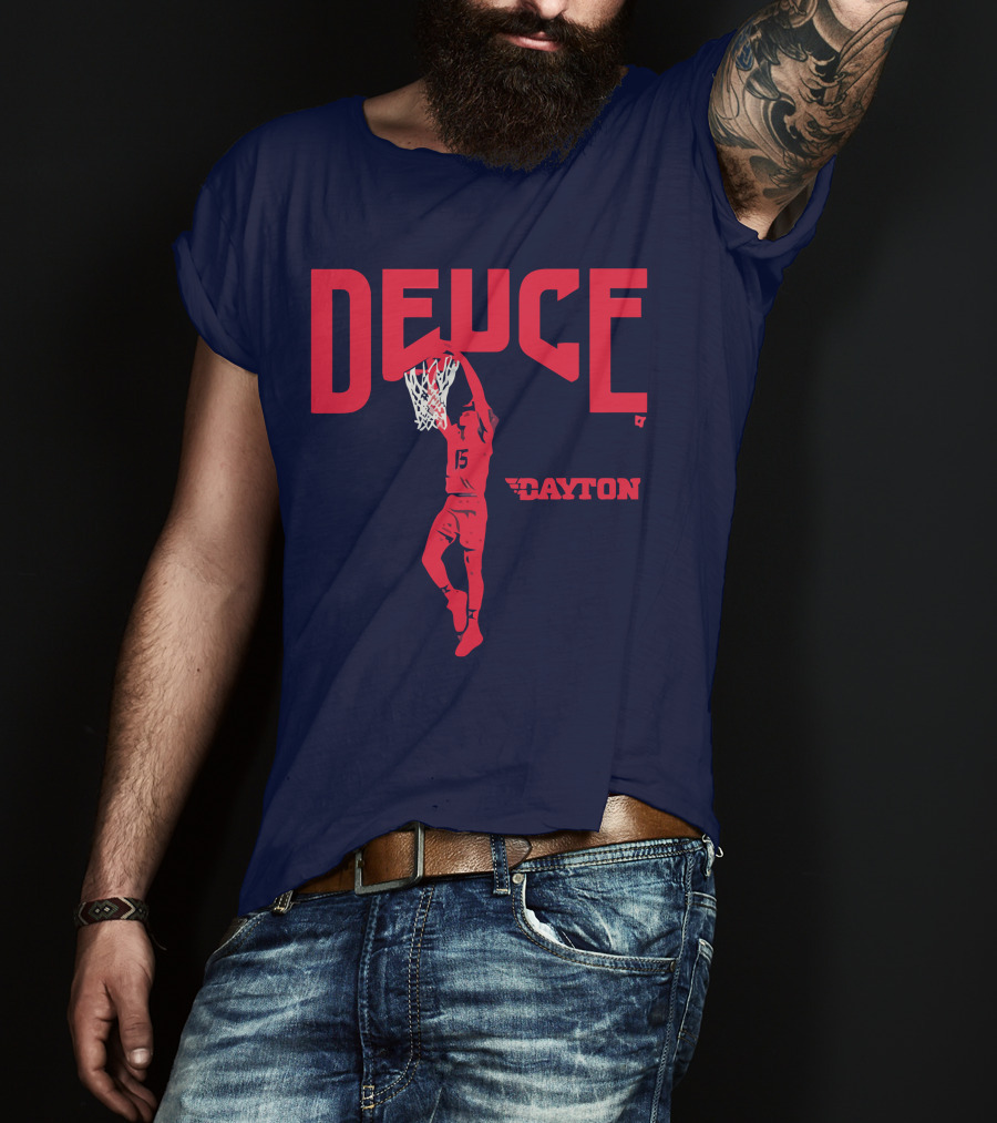 Dayton Basketball Deuce Daron Holmes II Dunking T-Shirt