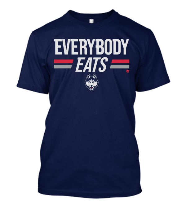 UConn Everybody Eats Husky Logo Navy Blue T-Shirt