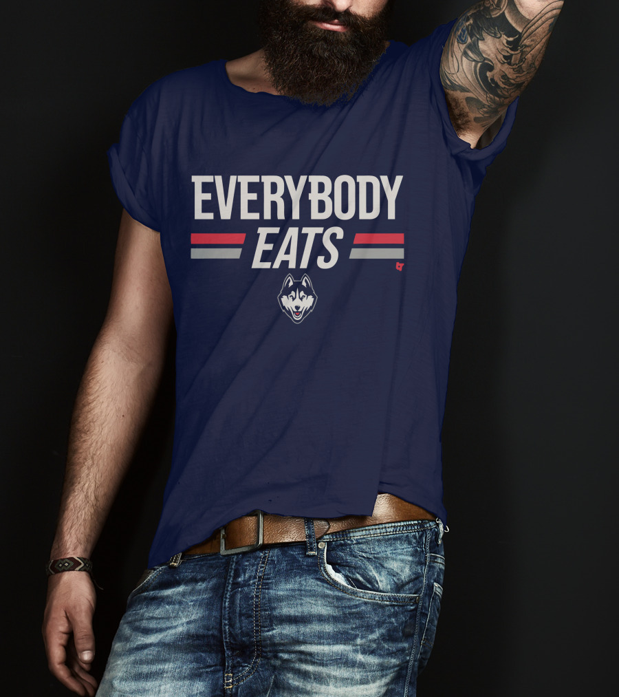 UConn Everybody Eats Husky Logo Navy Blue T-Shirt