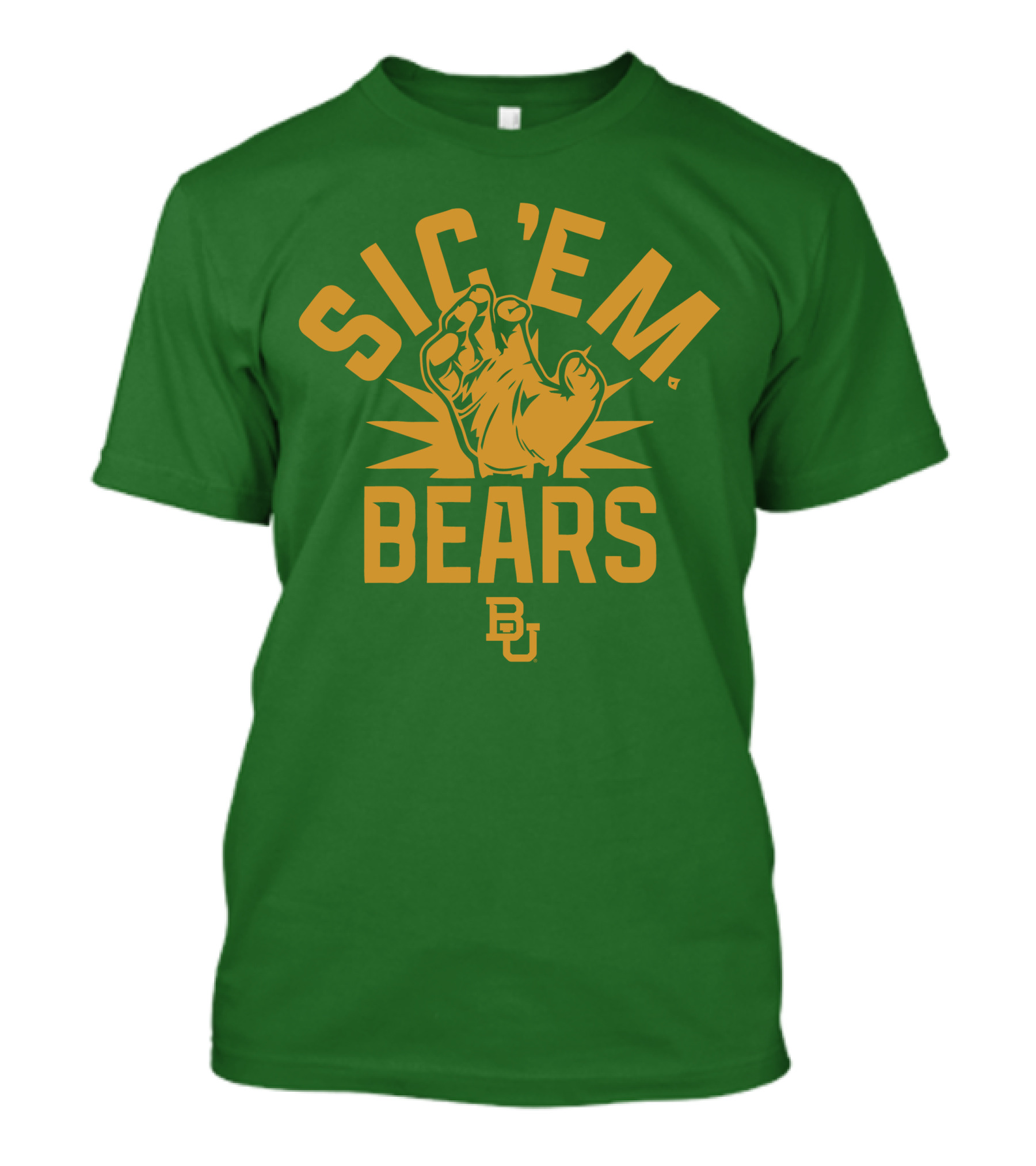 Sic 'Em Bears BU Baylor Paw Green Gold T-Shirt