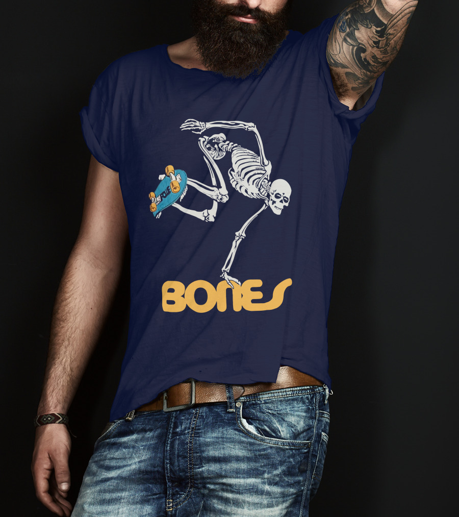 Bones Brigade Skeleton On Skateboard T-Shirt