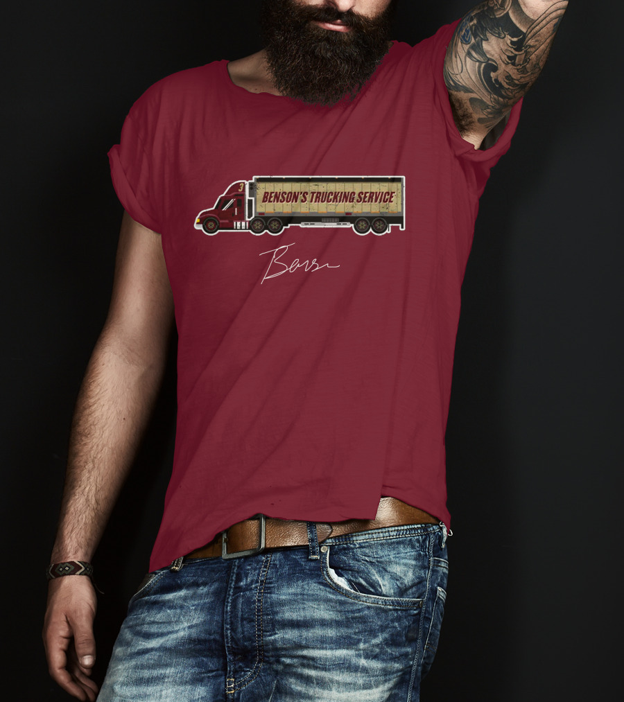 Trey Benson Benson's Trucking Service College WHT T-Shirt