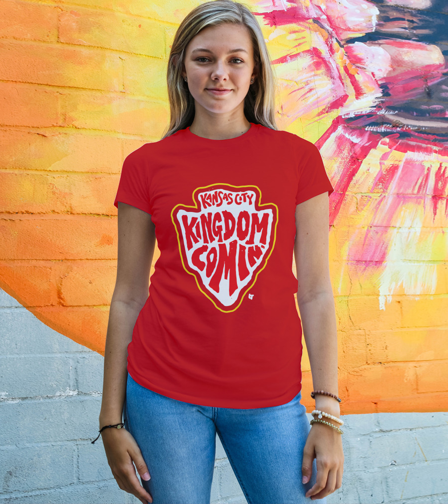 Kansas City Kingdom Comin' Red Shield T-Shirt