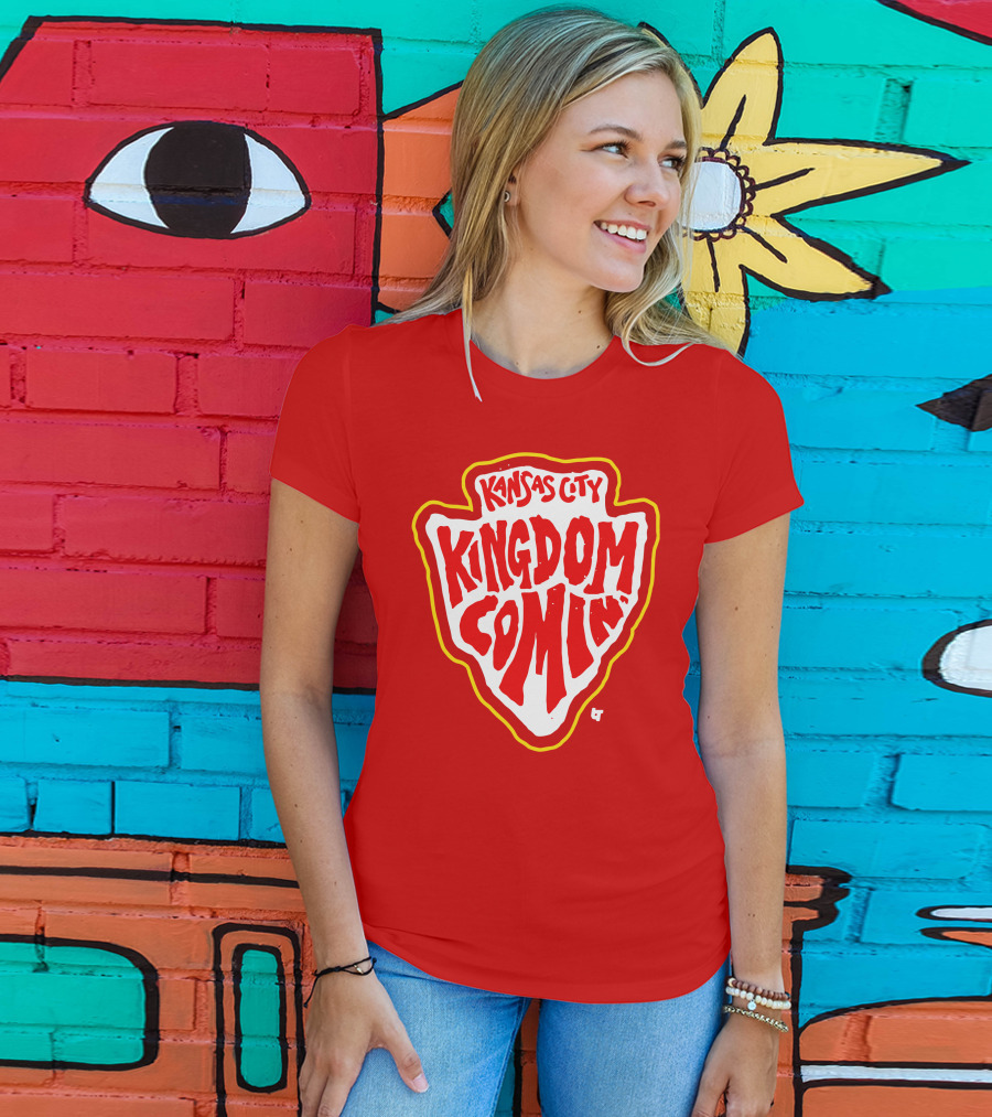 Kansas City Kingdom Comin' Red Shield T-Shirt