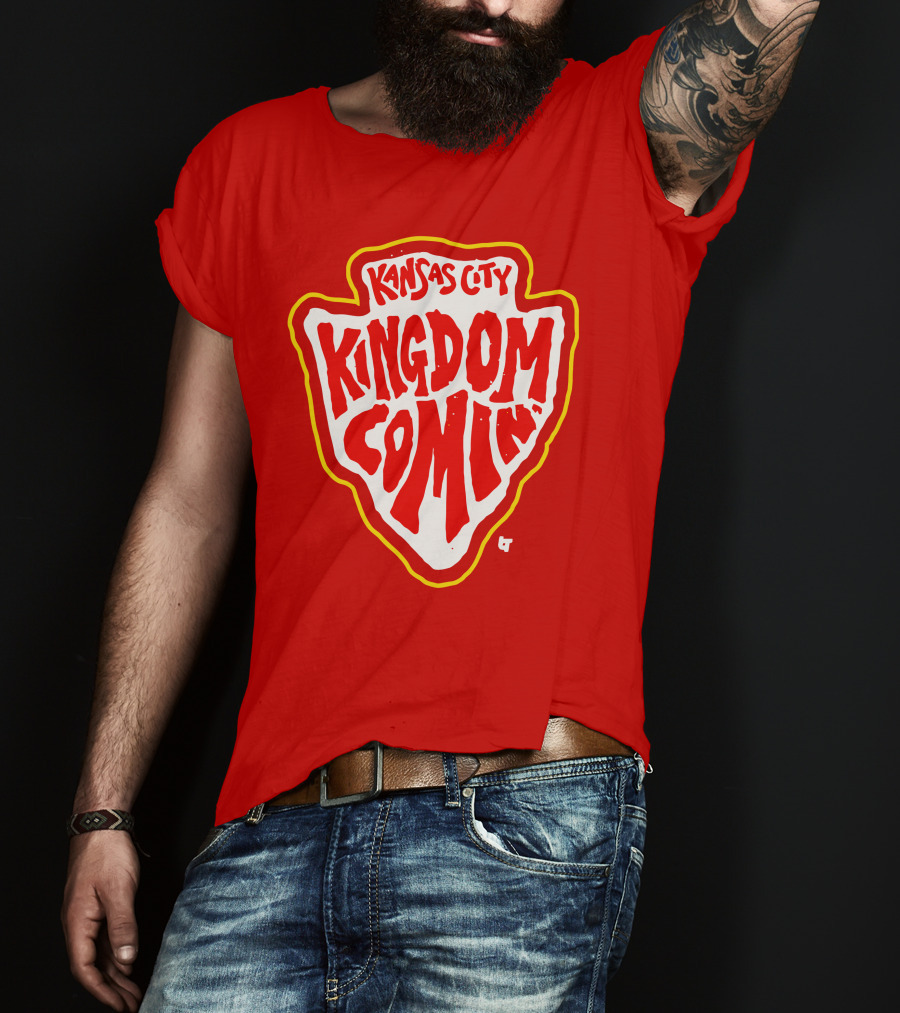 Kansas City Kingdom Comin' Red Shield T-Shirt