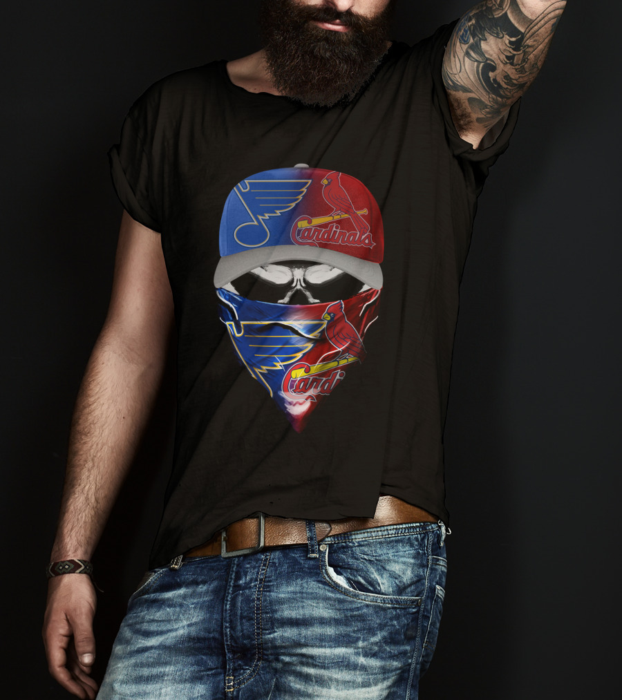 Blues Cardinals Skull T-Shirt