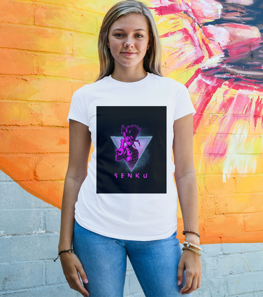 Senku Ishigami Neon 80s Retro Aesthetic Dr Stone Anime T-Shirt