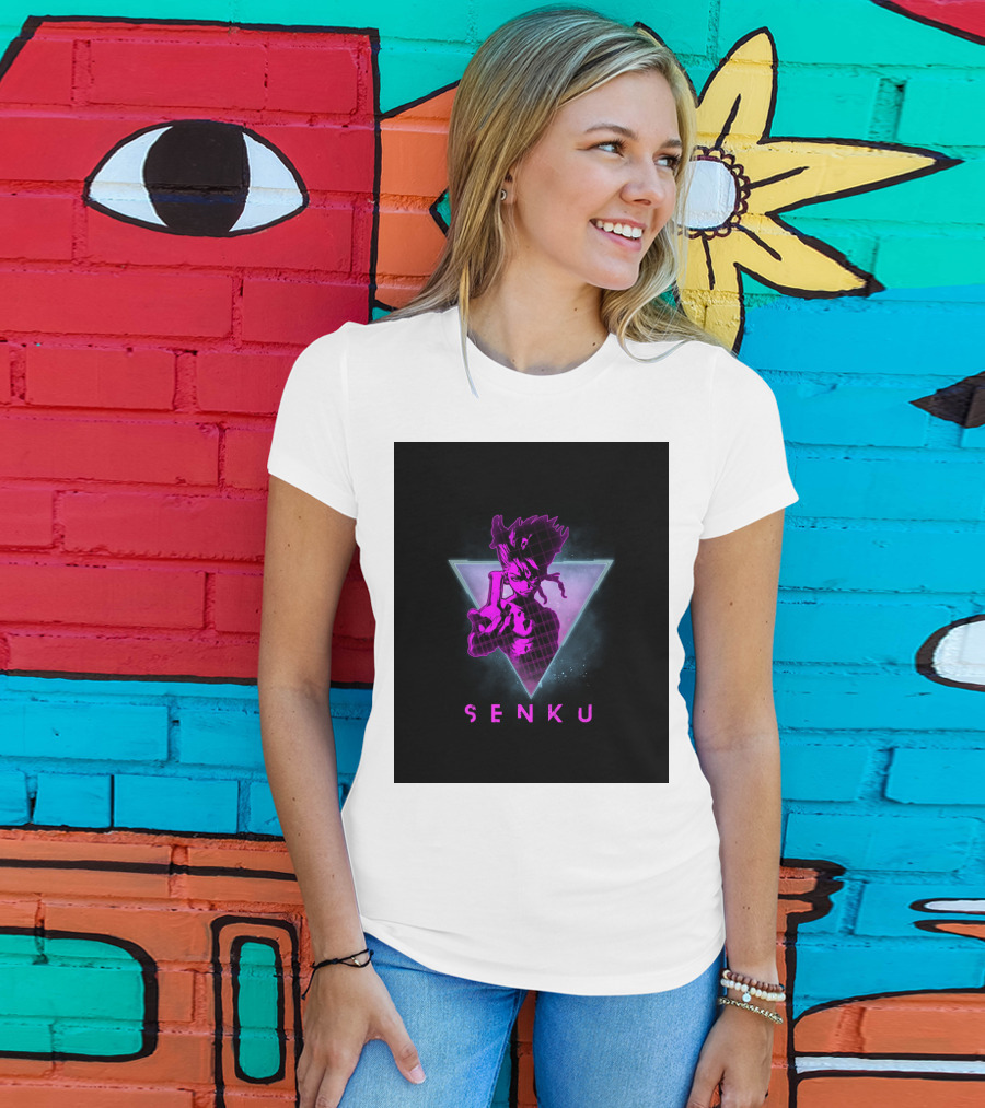 Senku Ishigami Neon 80s Retro Aesthetic Dr Stone Anime T-Shirt