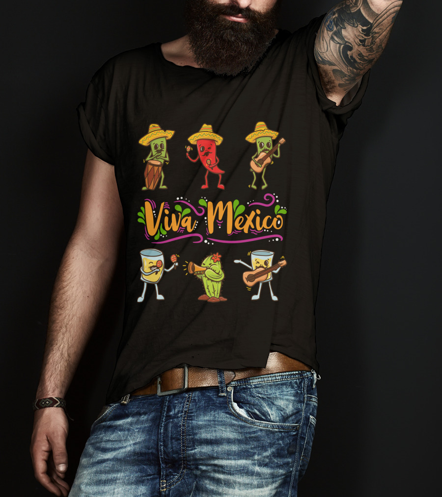 Viva Mexico Cinco De Mayo Sombrero Fiesta T-Shirt