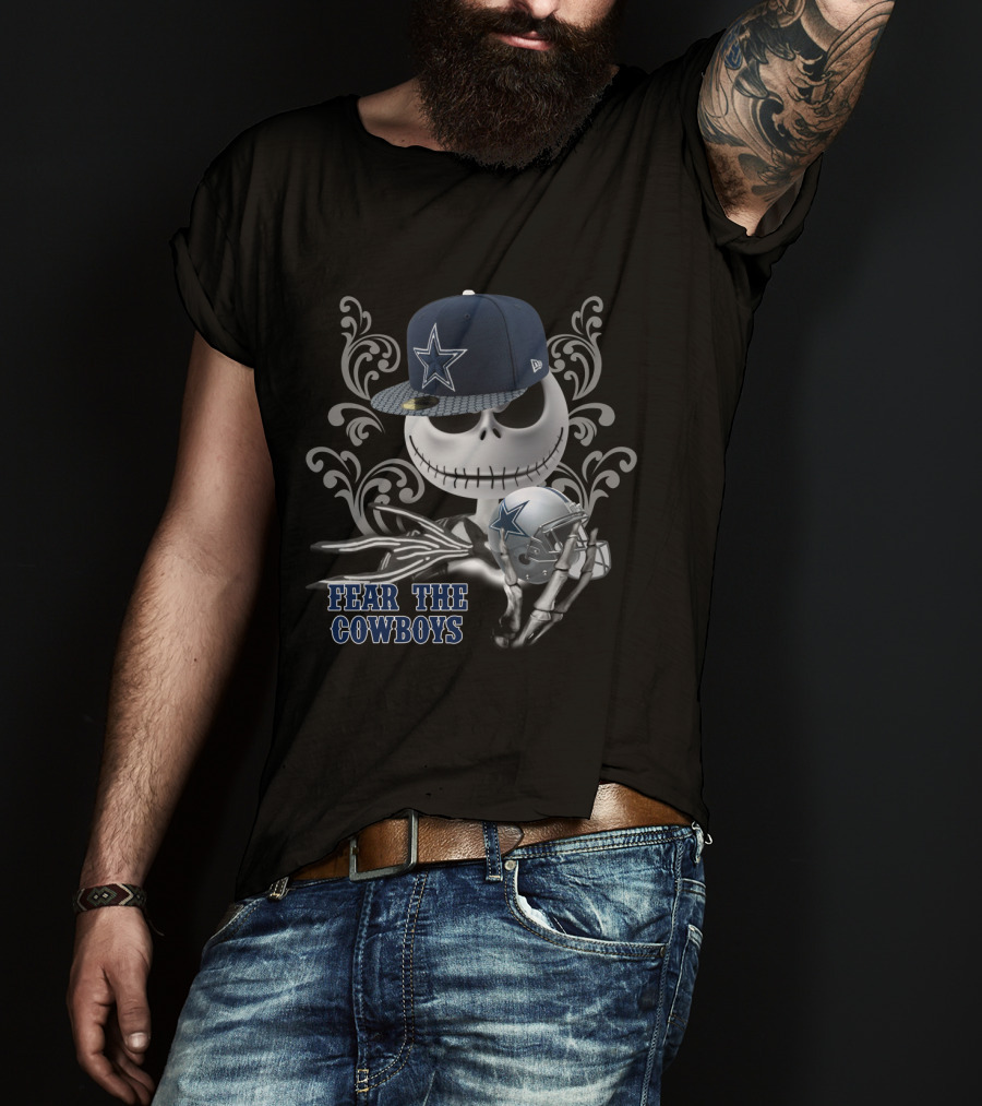Jack Skellington Fear The Cowboys Dallas Football Crossover T-Shirt