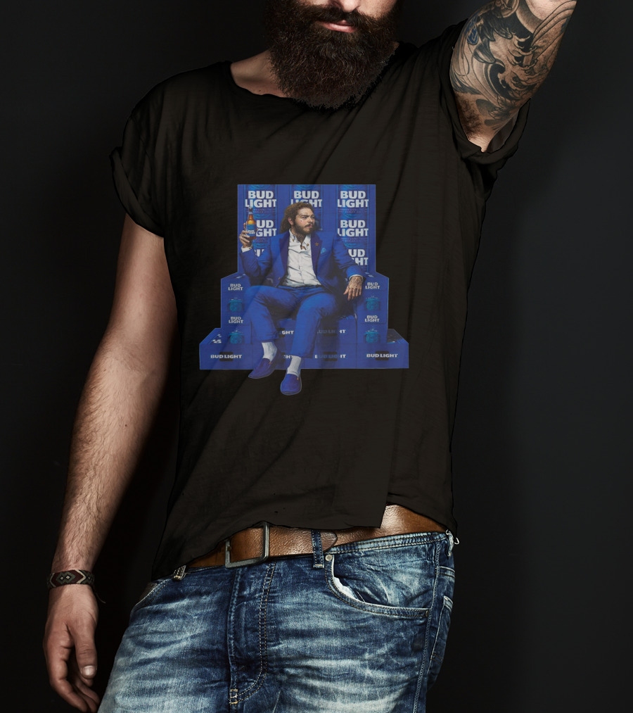Post Malone Bud Light Beer Throne Iconic T-Shirt