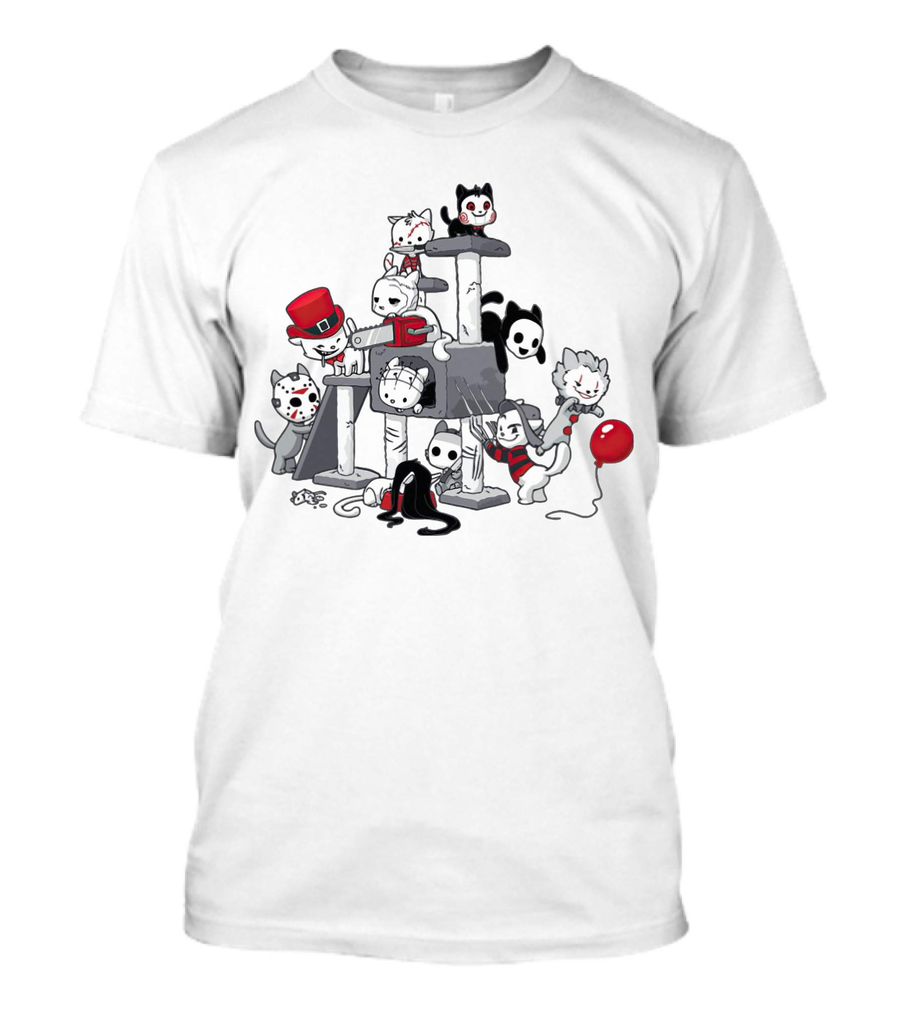 Park Cats Inspired By Scariest Horror Movie Characters T-Shirt