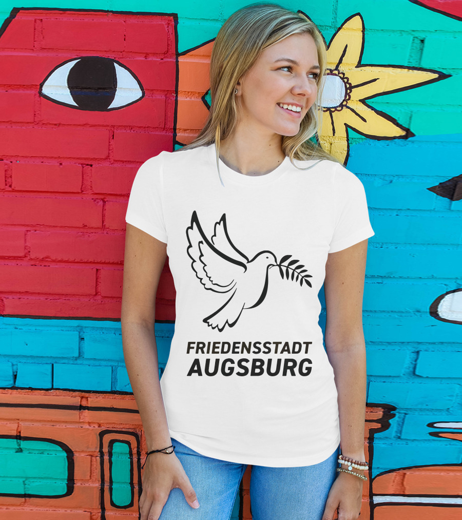 Stefan Reuter Friedensstadt Augsburg Peace Dove With Olive Branch T-Shirt