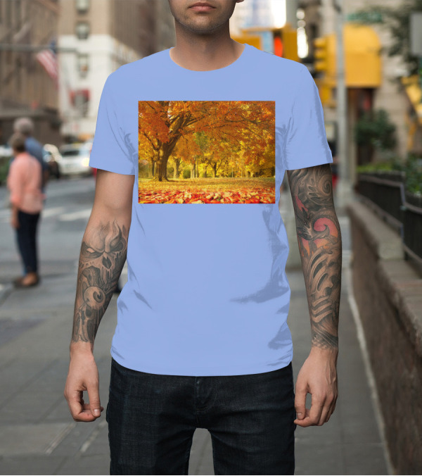 Shirt: Nature Jungle Autumn Leaves Landscape Forest Scene T-Shirt Nature Jungle Autumn Leaves Landscape Forest Scene T-Shirt