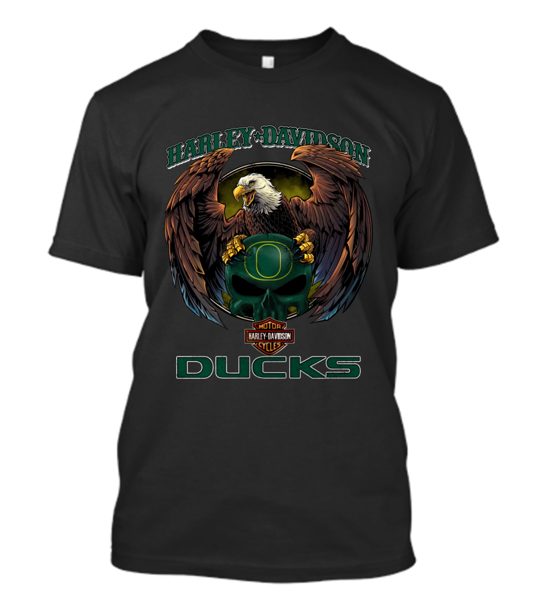 Harley Davidson Motor Cycles Oregon Ducks Eagle T-Shirt