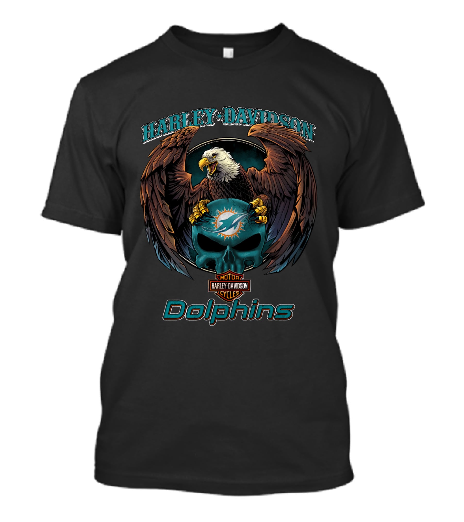 Harley Davidson Miami Dolphins Motorcycles Cycles T-Shirt