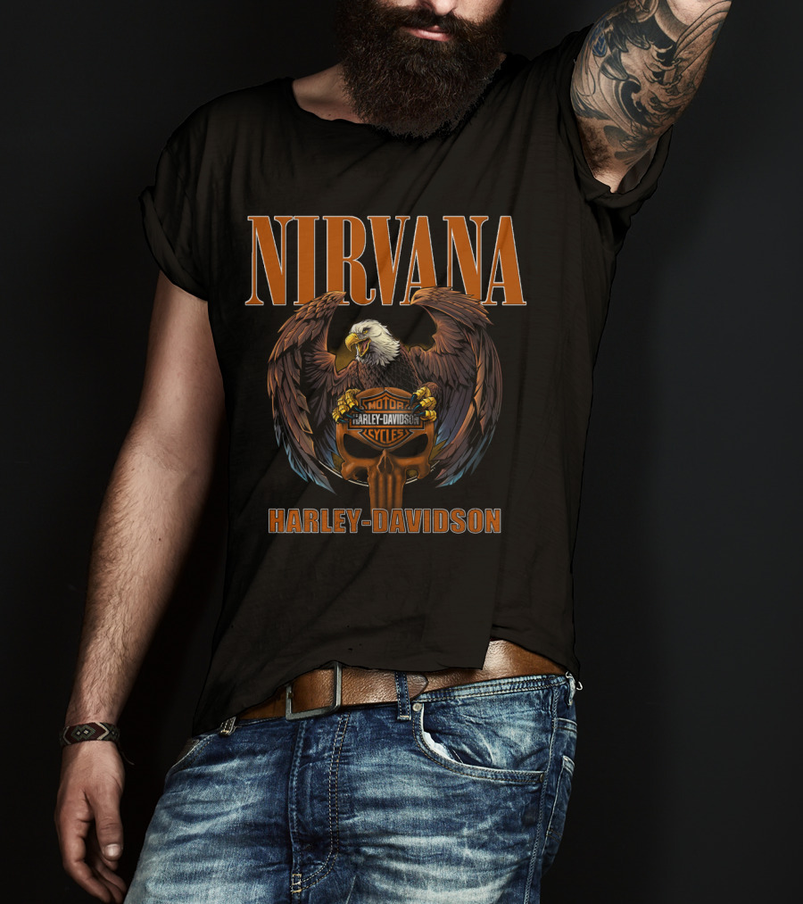 Nirvana Harley Davidson Motor Cycles Eagle T-Shirt
