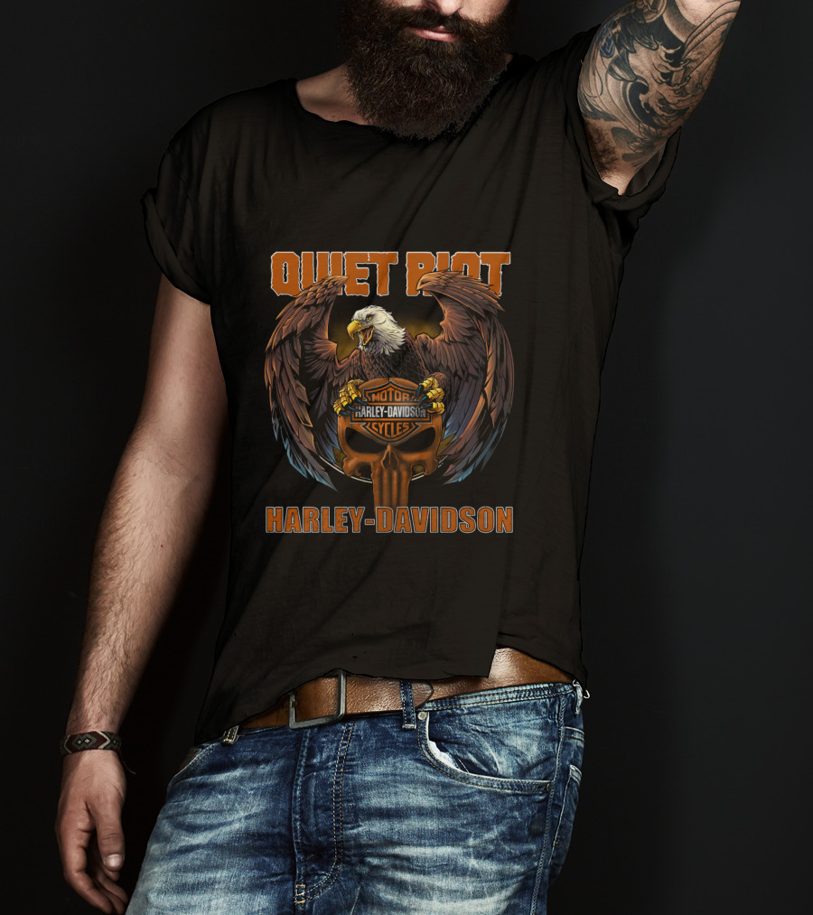 Quiet Riot Harley Davidson Motorcycles Eagle T-Shirt