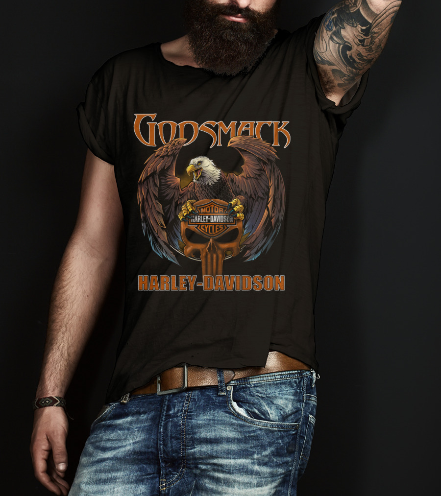 Godsmack Harley Davidson Eagle Skull T-Shirt