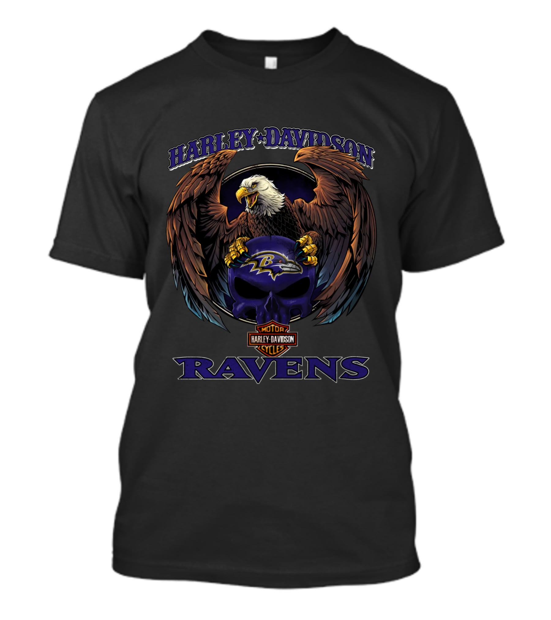 Harley Davidson Baltimore Ravens Motorcycles Cycles Eagle T-Shirt