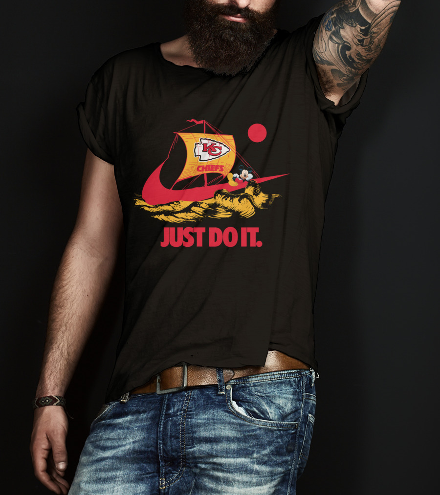 Kansas City Chiefs Nike Just Do It Mickey Mouse Sailboat T-Shirt