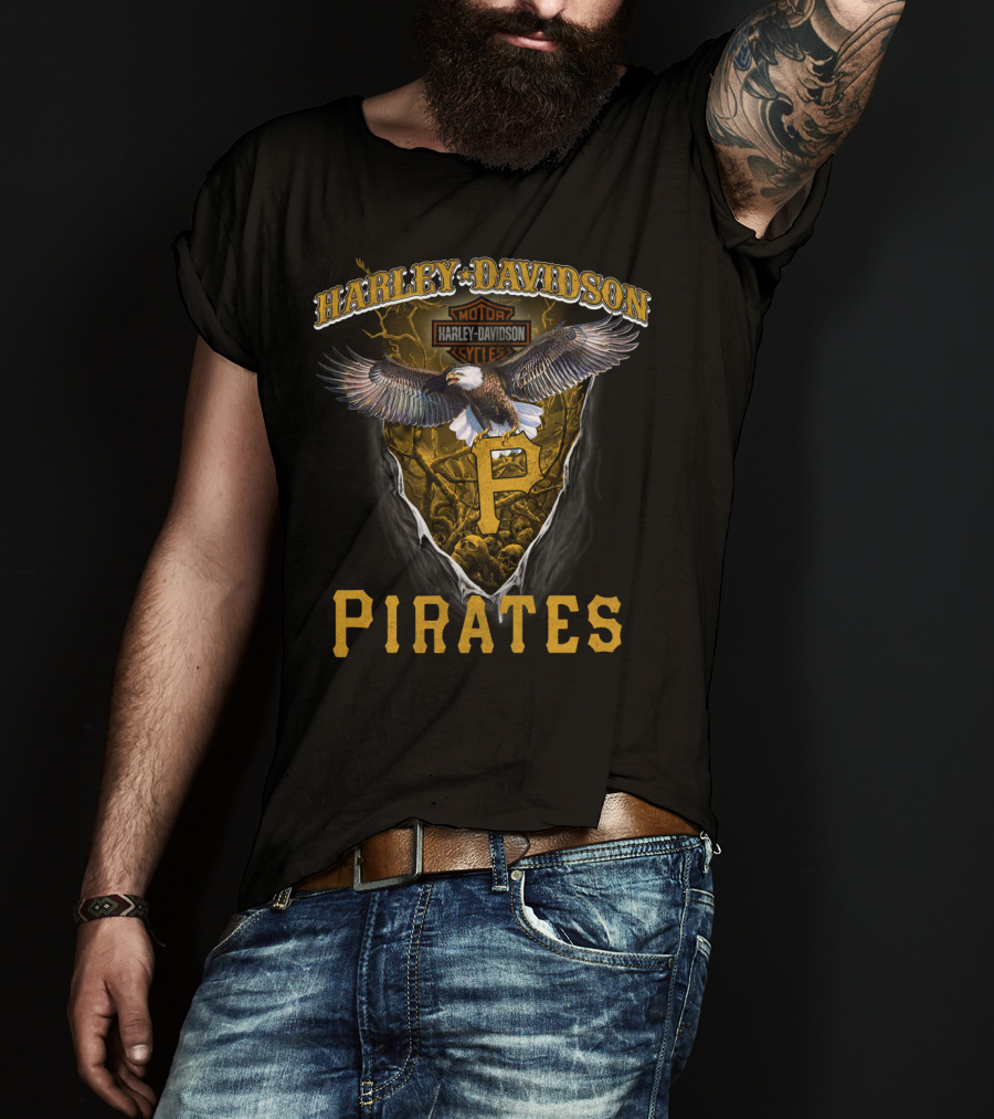 Harley Davidson Motorcycles Pittsburgh Pirates T-Shirt