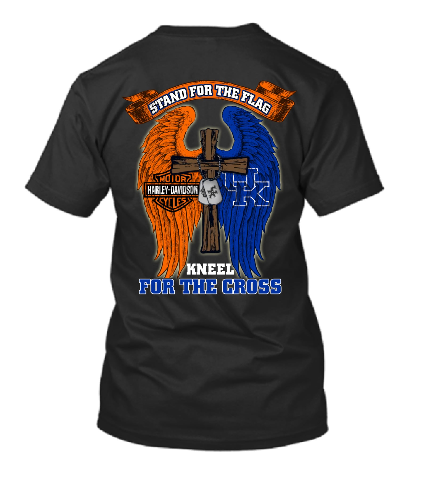 Stand For The Flag Kneel For The Cross Harley Davidson Kentucky Wildcats T-Shirt