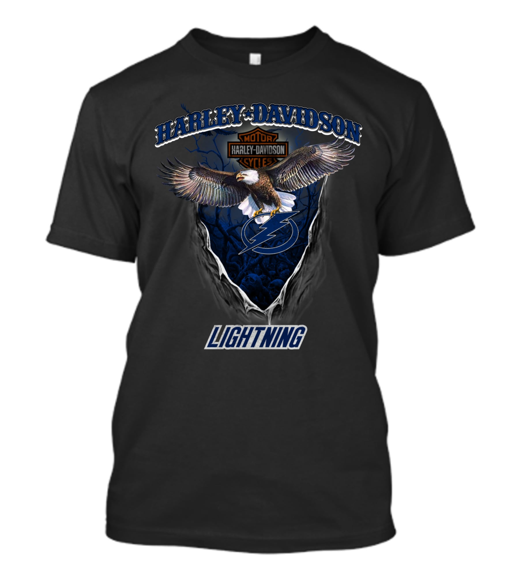 Harley Davidson Motor Cycles Tampa Bay Lightning Hal-Nhl T-Shirt
