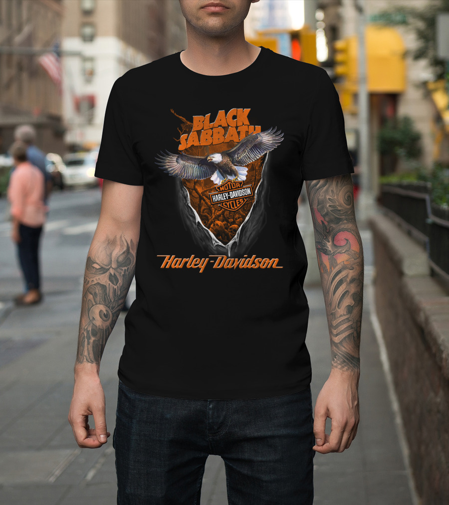 Black Sabbath Harley Davidson Motorcycles Eagle T-Shirt