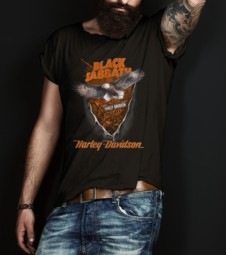 Black Sabbath Harley Davidson Motorcycles Eagle T-Shirt