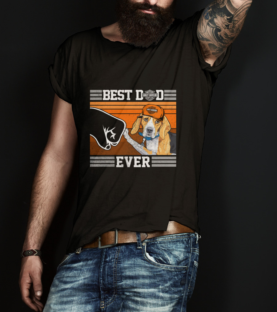 Best Dog Dad Ever Motor Harley Davidson Cycles T-Shirt