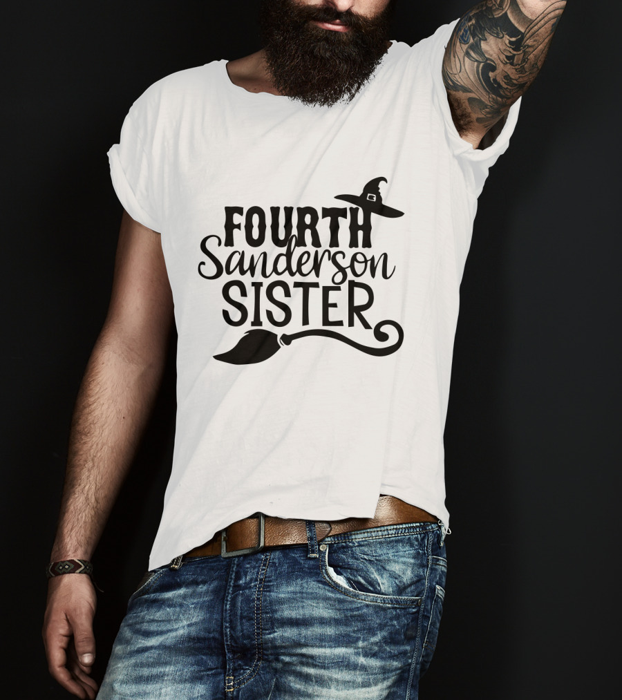 Fourth Sanderson Sister Witch Hat Broomstick T-Shirt