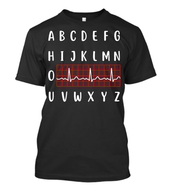 Funny Nursing Alphabet ECG Heartbeat O Letter T-Shirt
