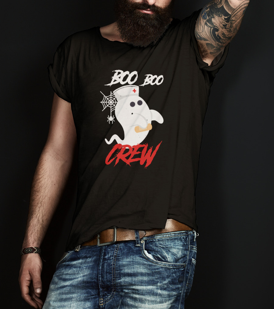 Boo Boo Crew Halloween Nurse Ghost Costume T-Shirt