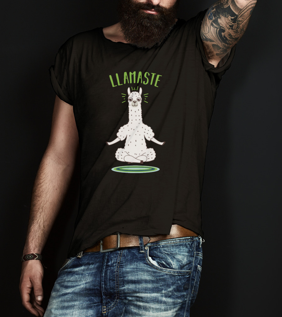 Llamaste Mindfulness Animal Lover Llama In Yoga Pose T-Shirt