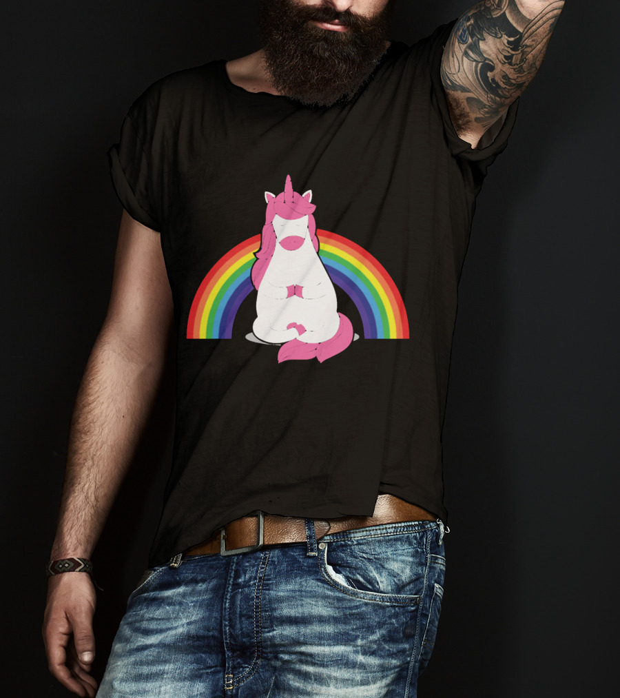 Yoga Unicorn Rainbow Funny Gym Workout Humor Cool Unicorn T-Shirt
