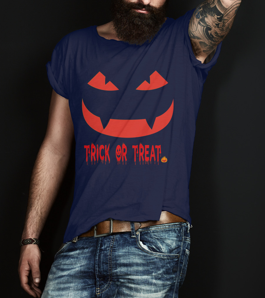 HALLOWEEN Trick Or Treat Jack-o'-Lantern Face T-Shirt