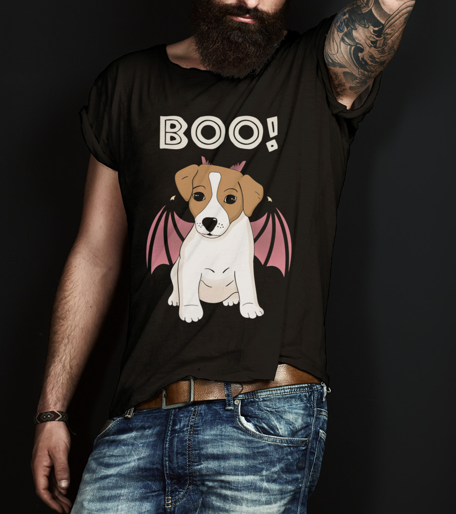BOO Jack Russell Terrier With Bat Wings T-Shirt