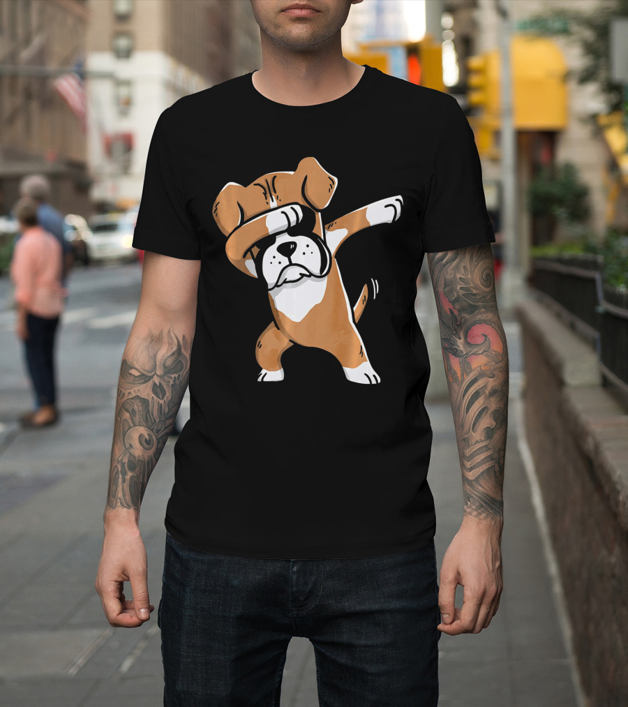 Kids Funny Dabbing Boxer Dog T-Shirt