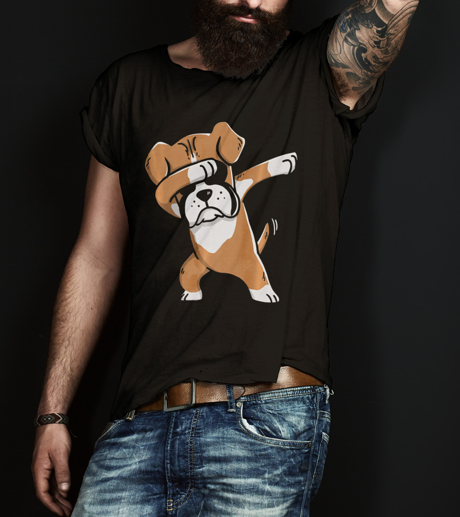 Kids Funny Dabbing Boxer Dog T-Shirt