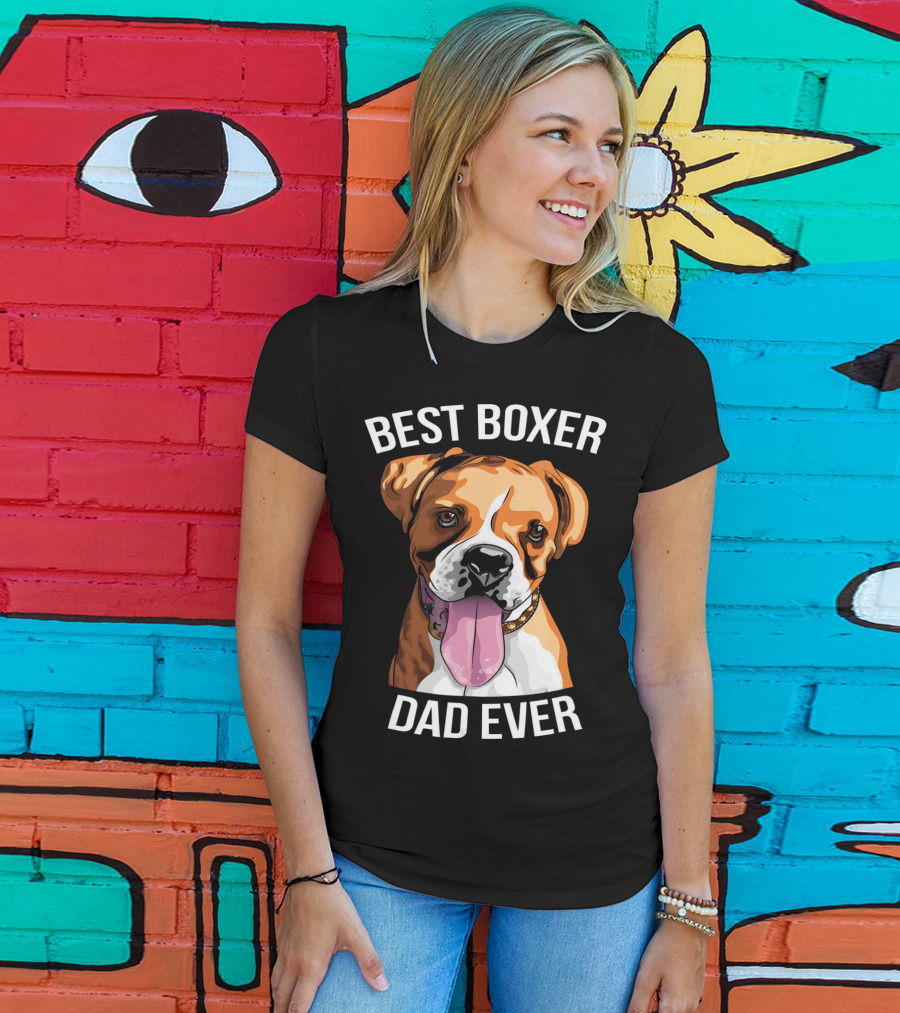 BEST BOXER DAD EVER Boxer Dog T-Shirt