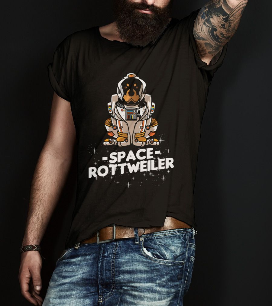 Space Rottweiler Astronaut Suit Christmas Dog T-Shirt